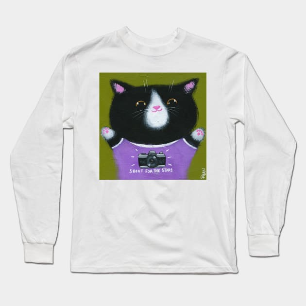 Shoot For The Stars Long Sleeve T-Shirt by KilkennyCat Art